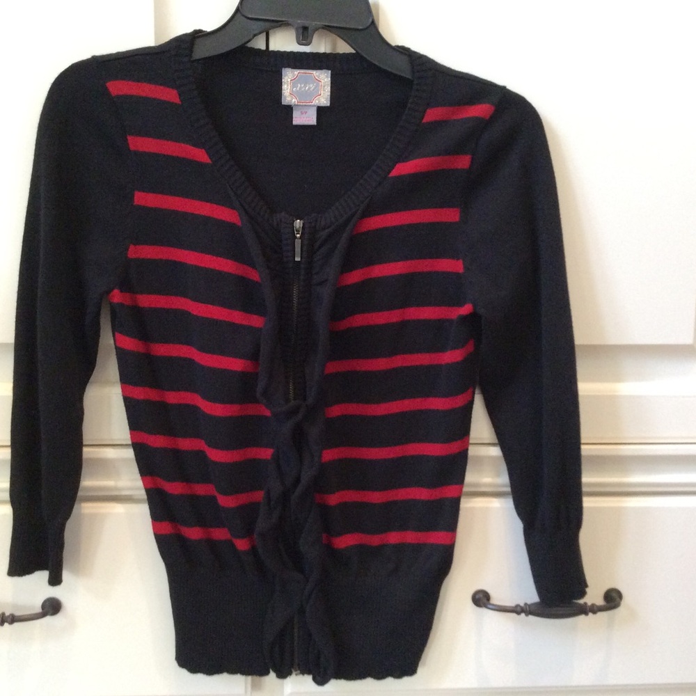 🔴🔴Ruffled Zip Up Cardigan Sweater♥️